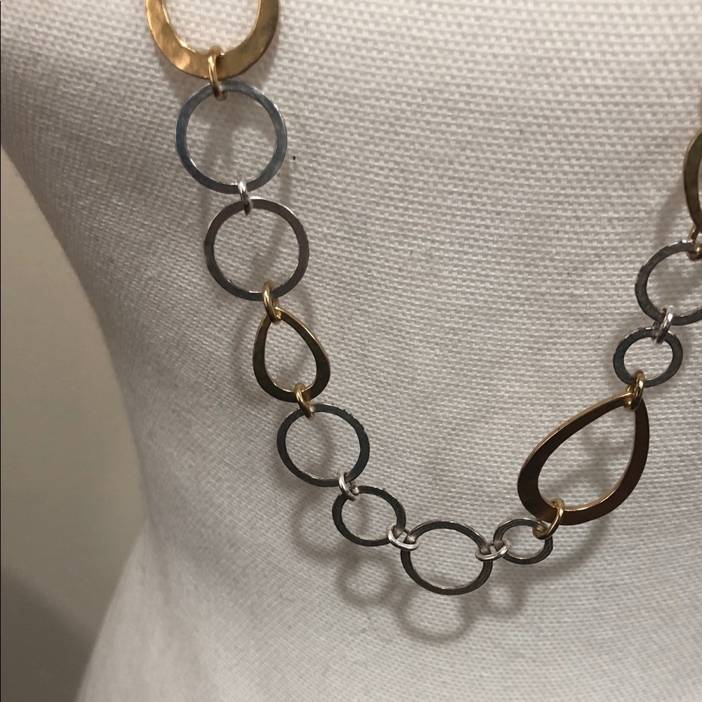 Stella & Dot Eternity Gold and Silver Teardrop Necklace - Picture 3 of 6